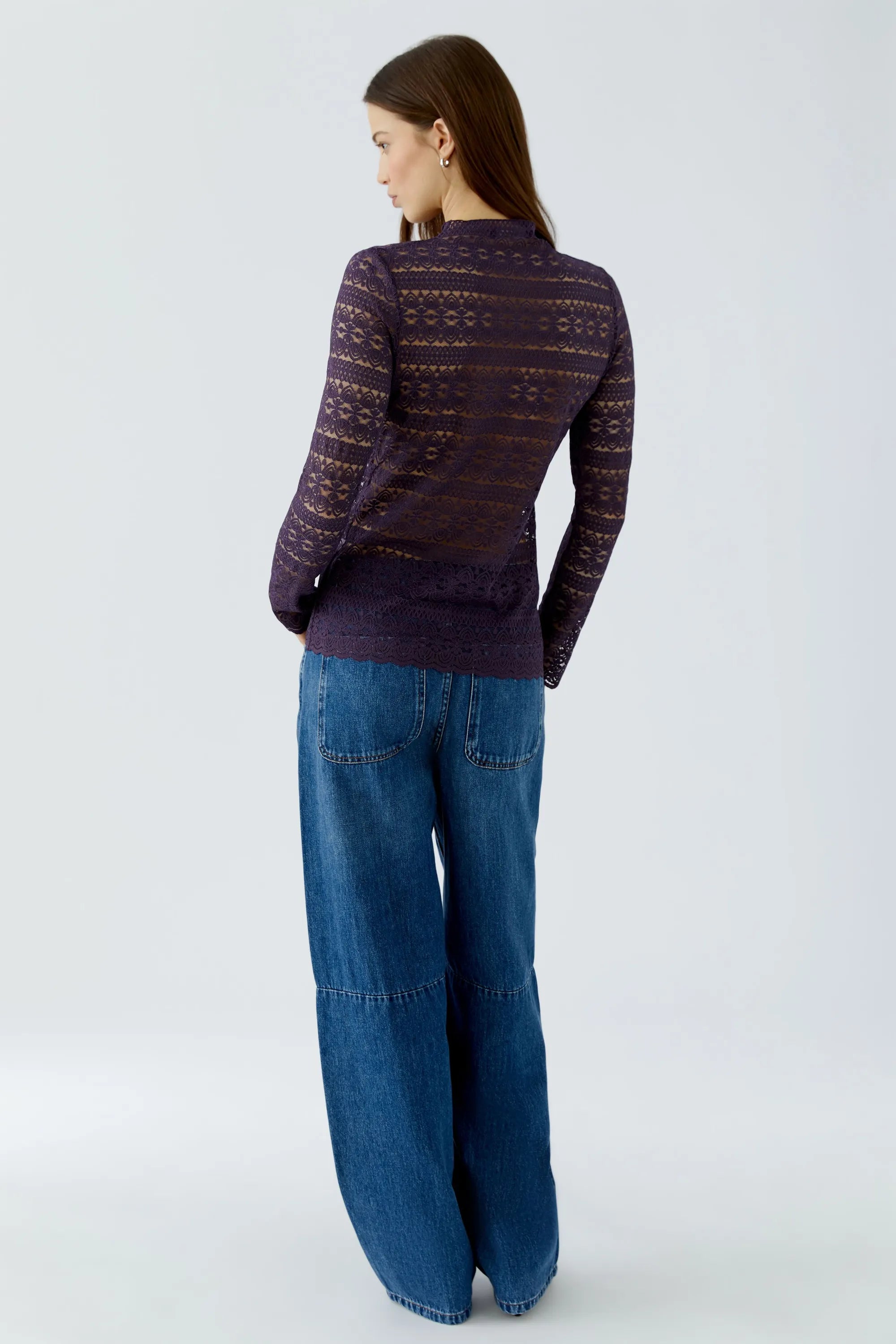 Langarmshirt aus Spitze