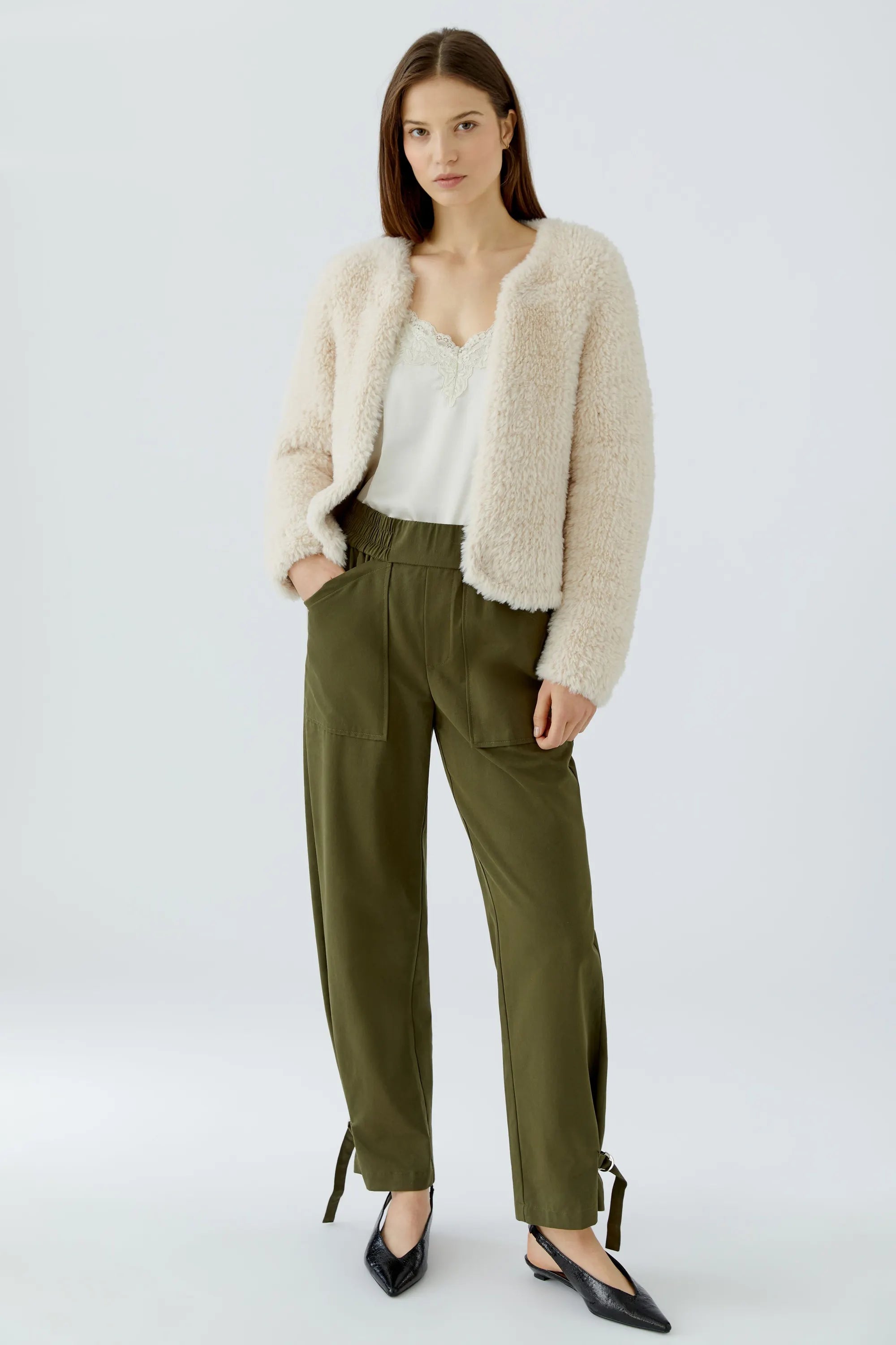 Teddy-Strickjacke