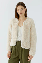 Teddy-Strickjacke