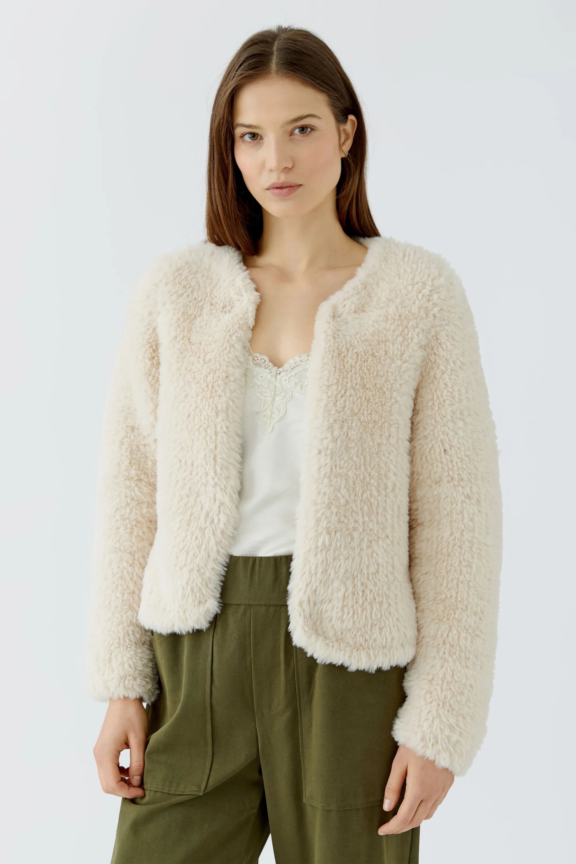 Teddy-Strickjacke