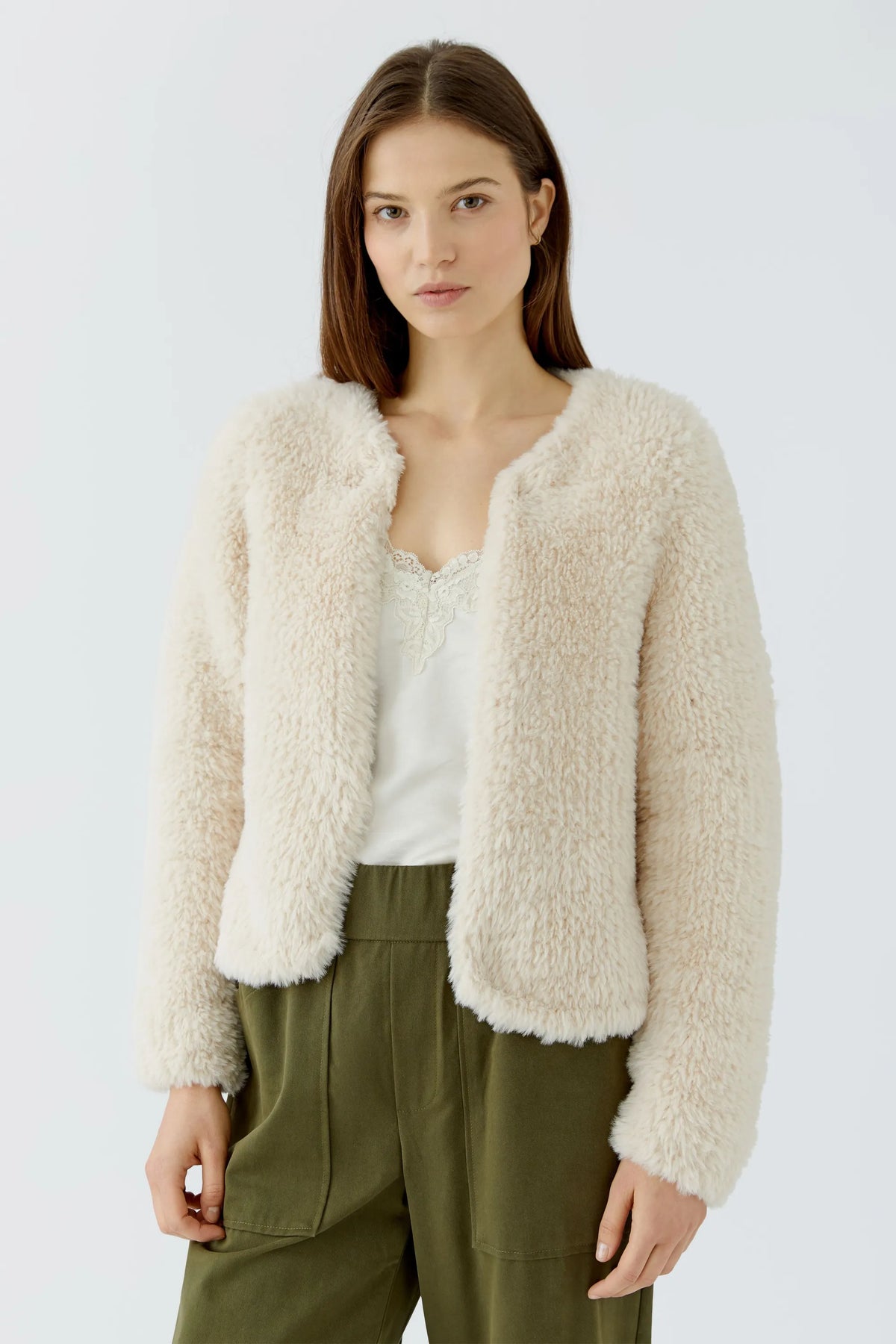Teddy-Strickjacke