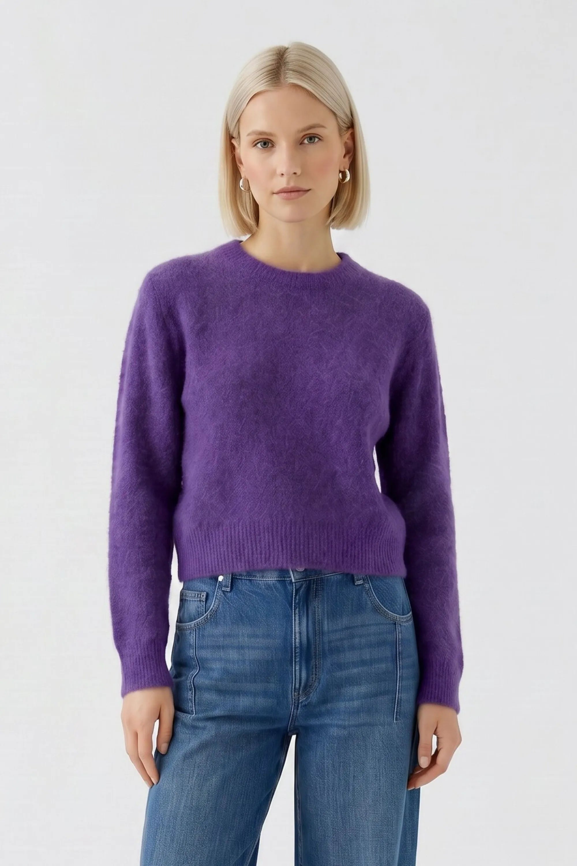 Strickpullover mit Rundhalsausschnitt