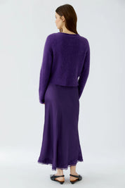 Satinrock Maxi mit Spitze