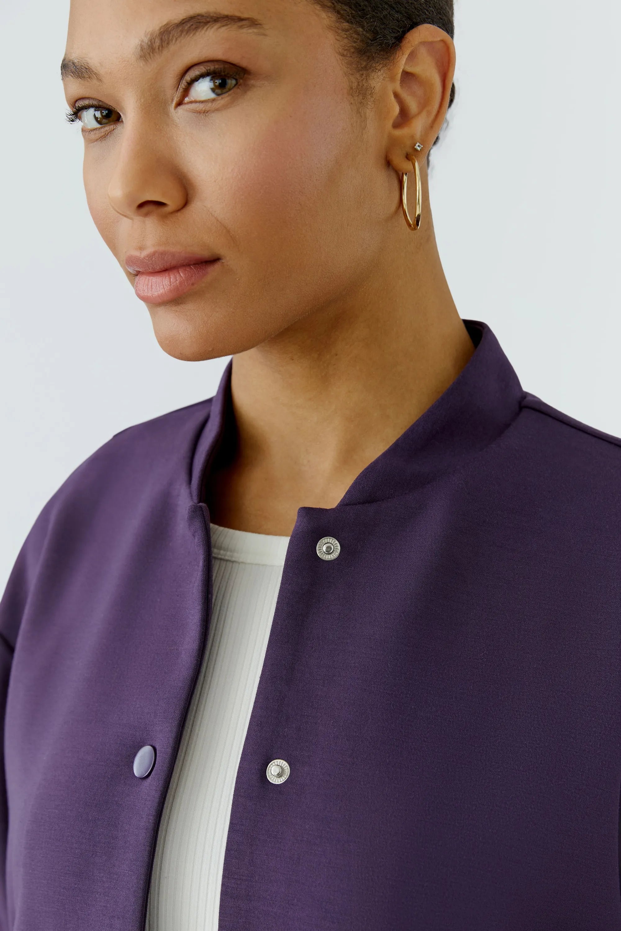Sweatshirtjacke mit Stehkragen