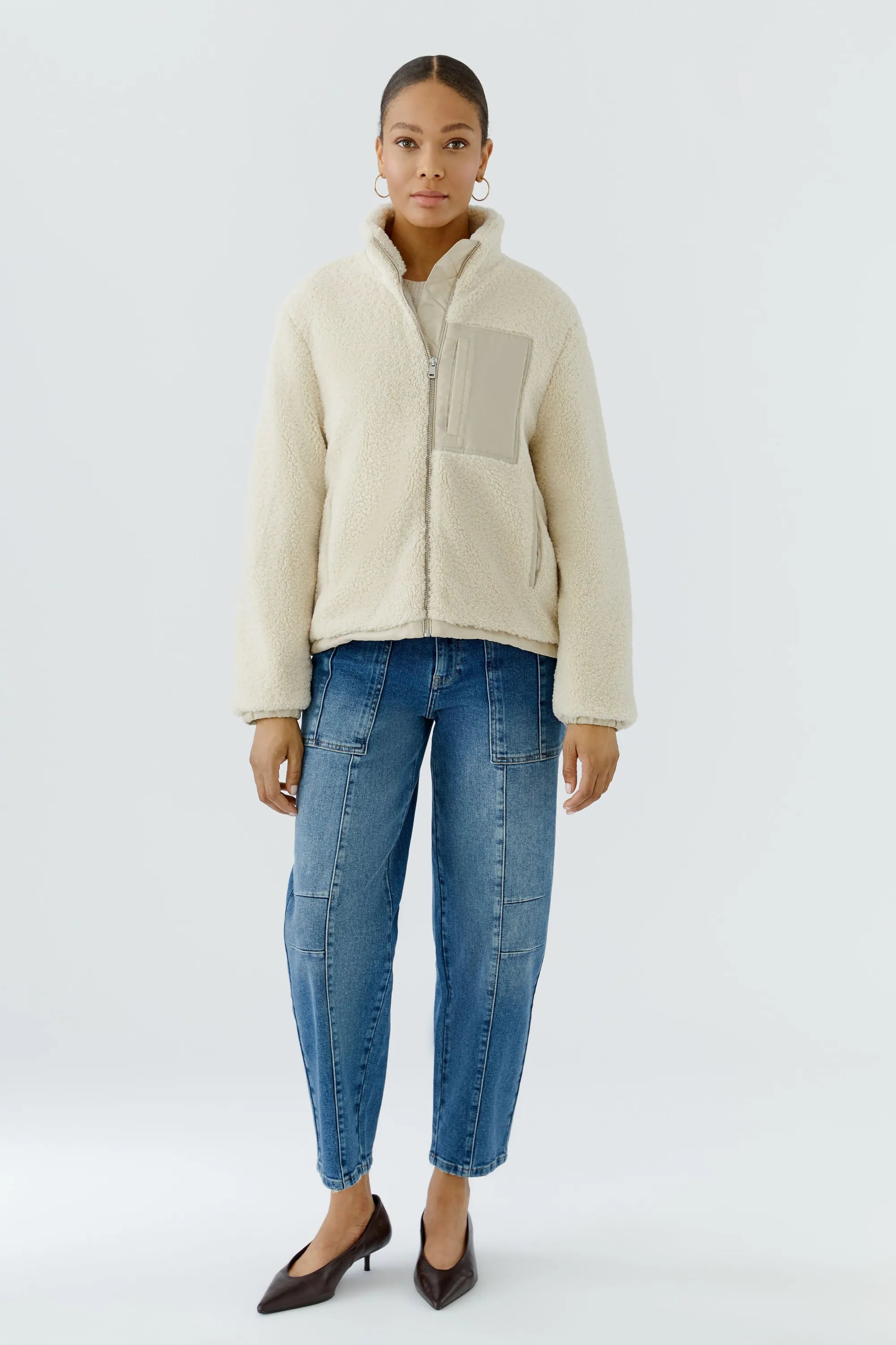 Fleecejacke mit Stehkragen