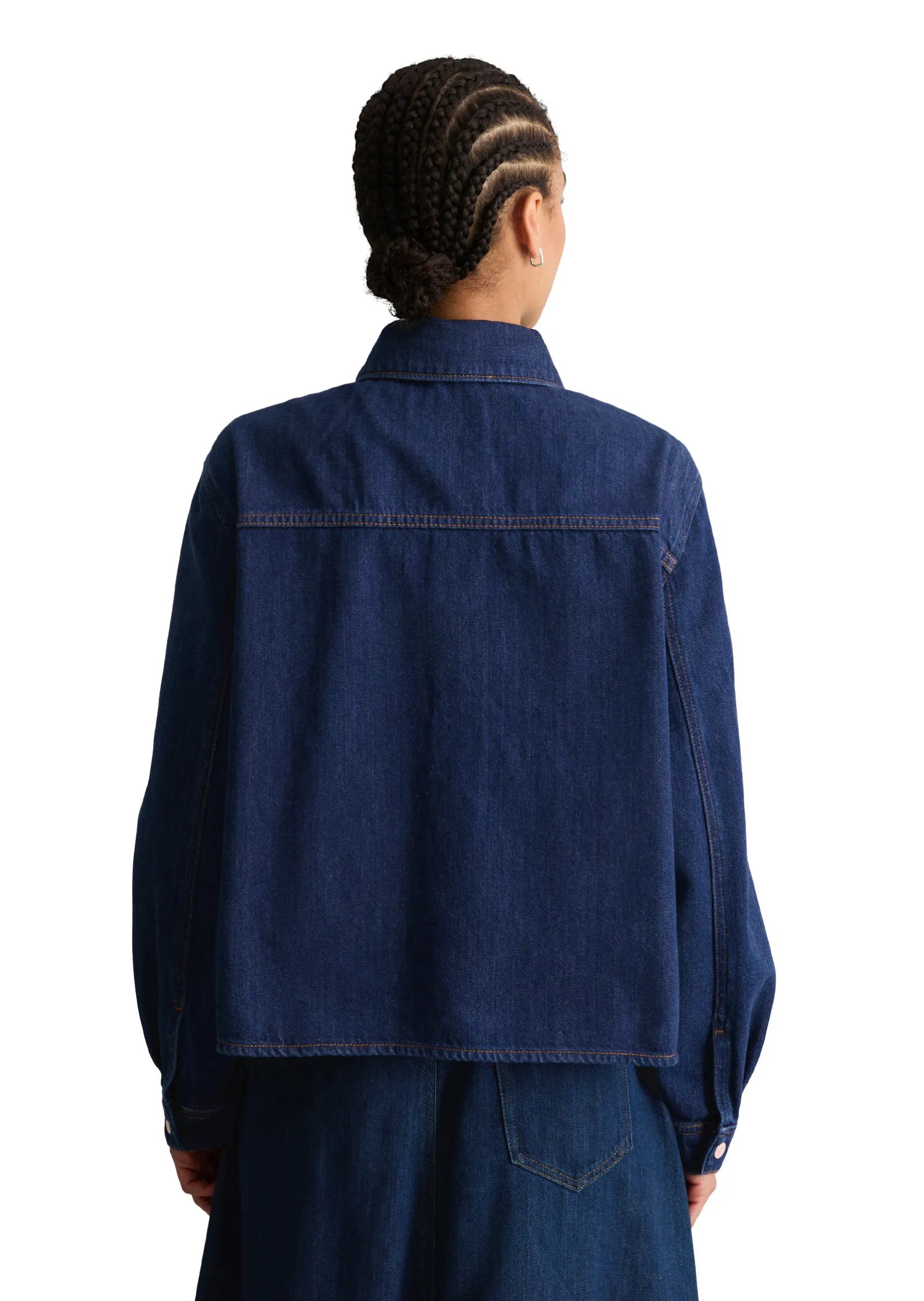 Jeansbluse aus Baumwollmix