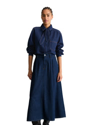 Jeansbluse aus Baumwollmix