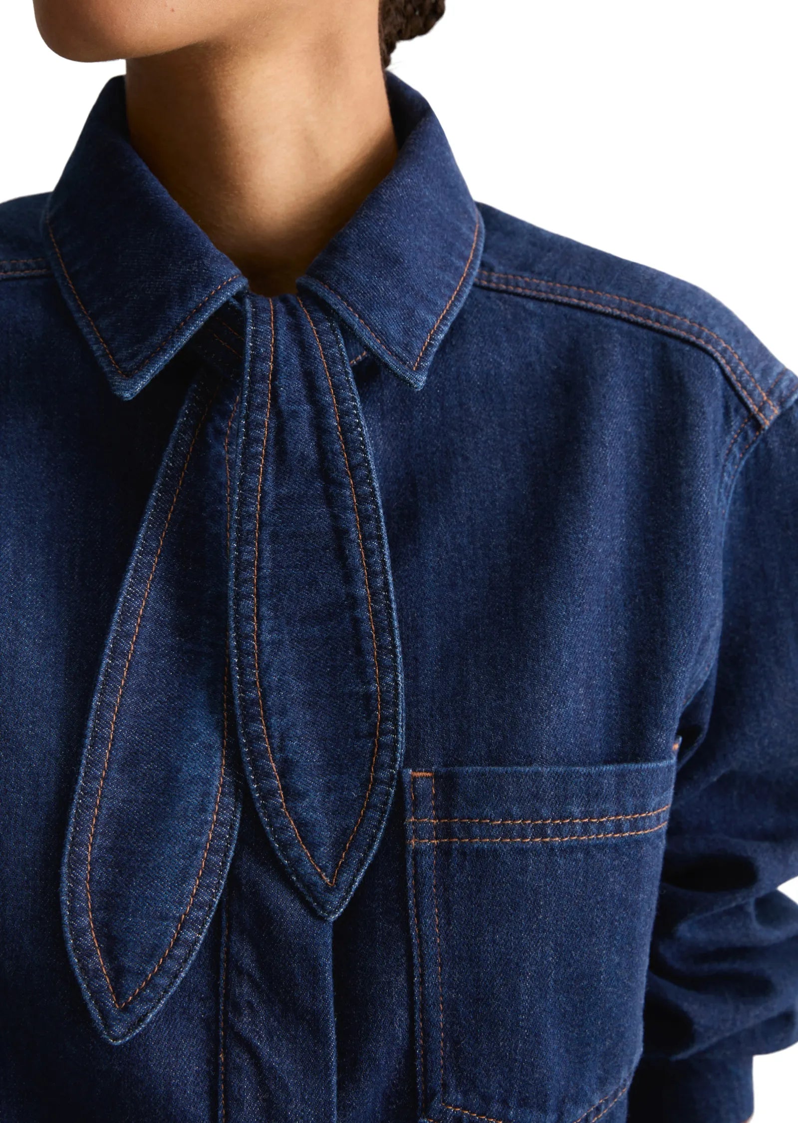 Jeansbluse aus Baumwollmix