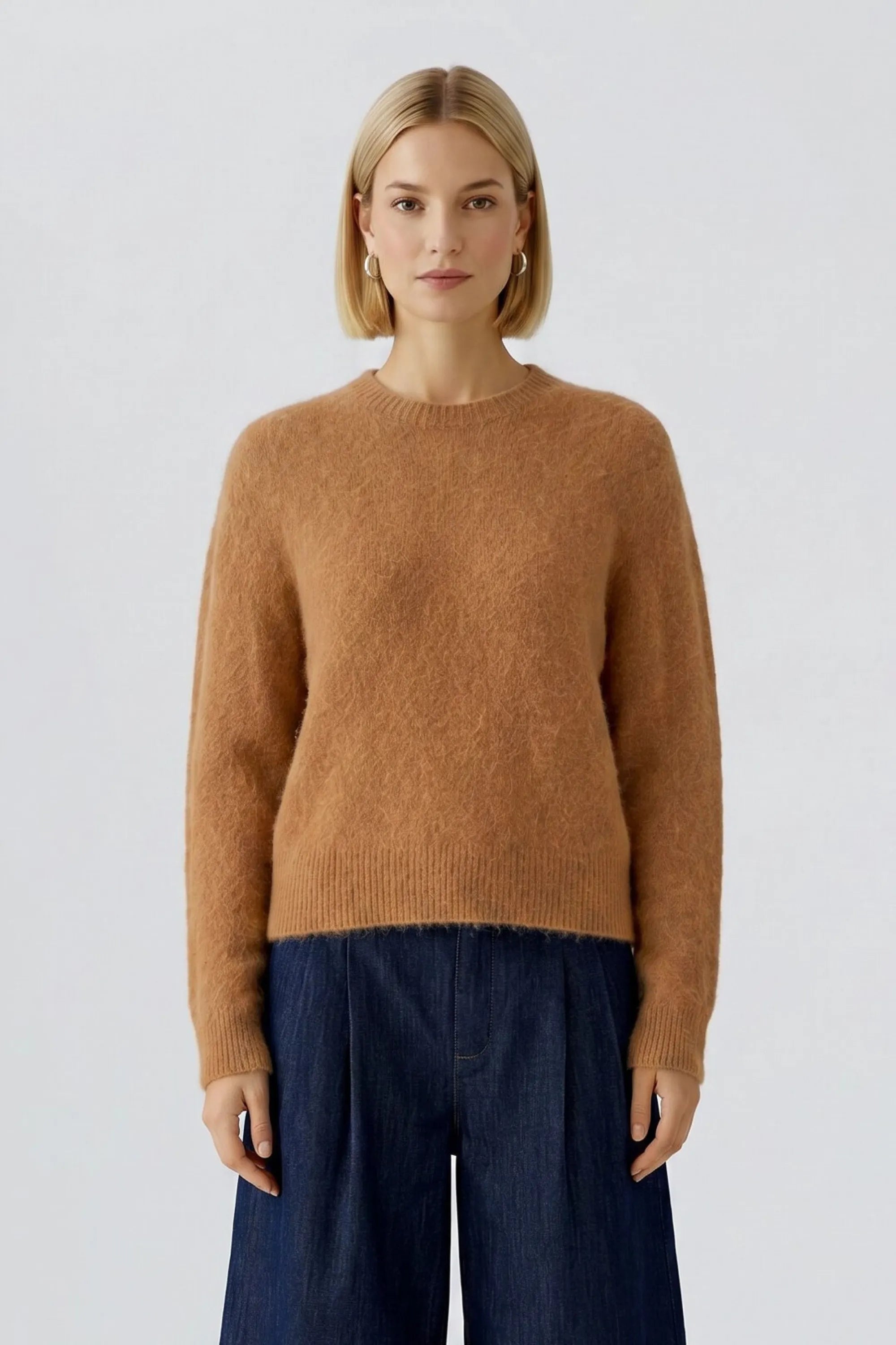 Strickpullover mit Rundhalsausschnitt