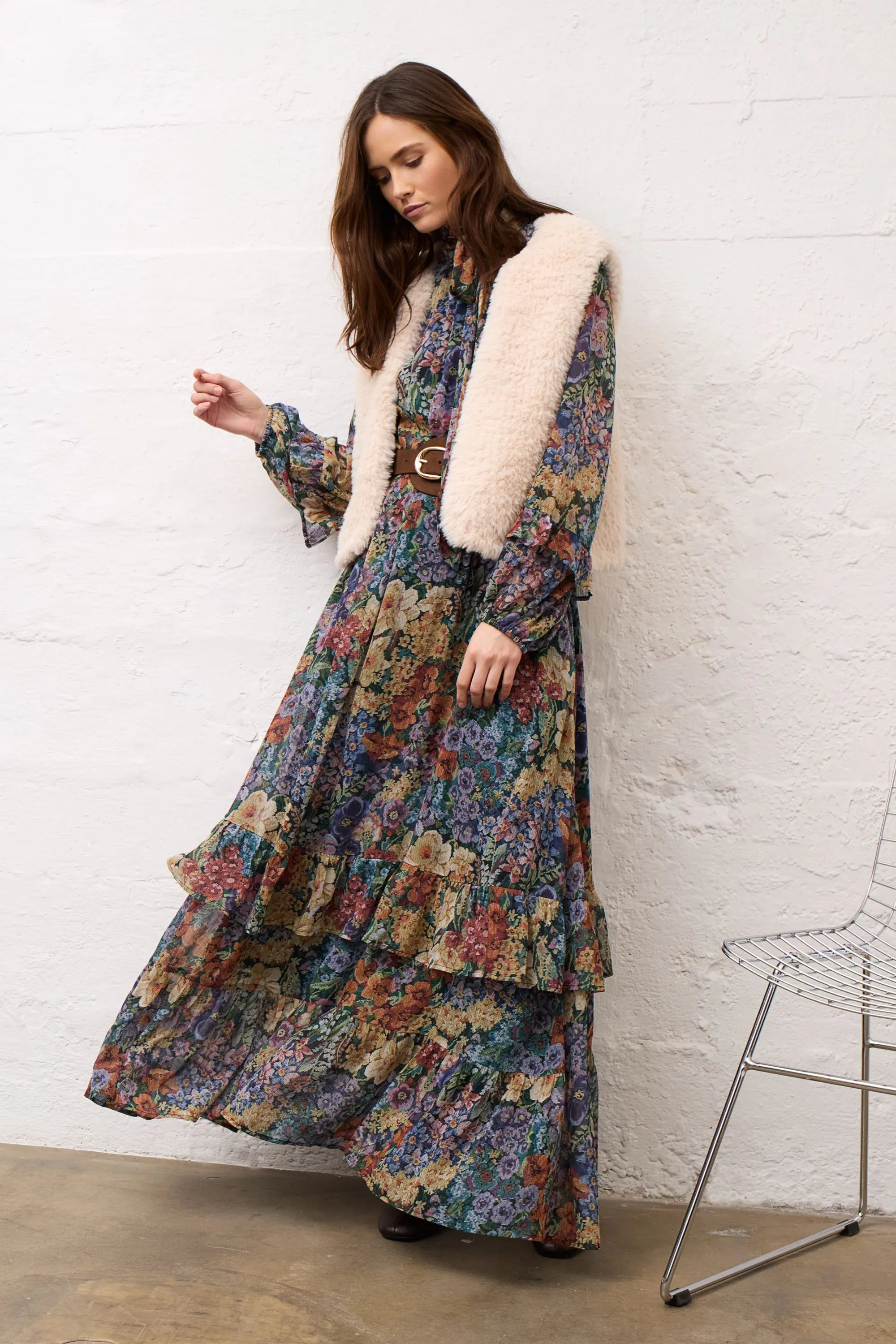 Chiffonkleid Maxi floral