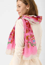 Schal aus Baumwolle mit Blumenmuster