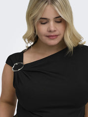 Asymmetrisches Jersey-T-Shirt