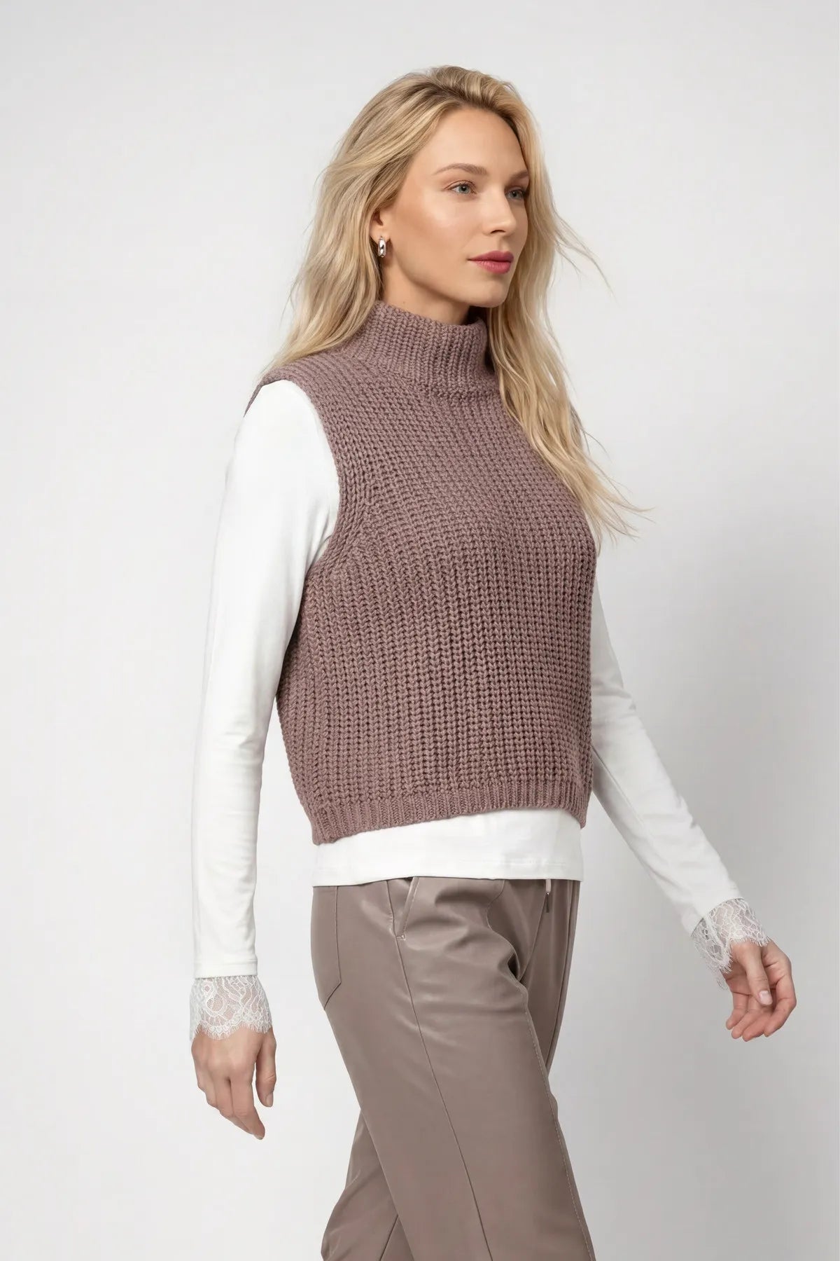 Strickpullunder mit Stehkragen