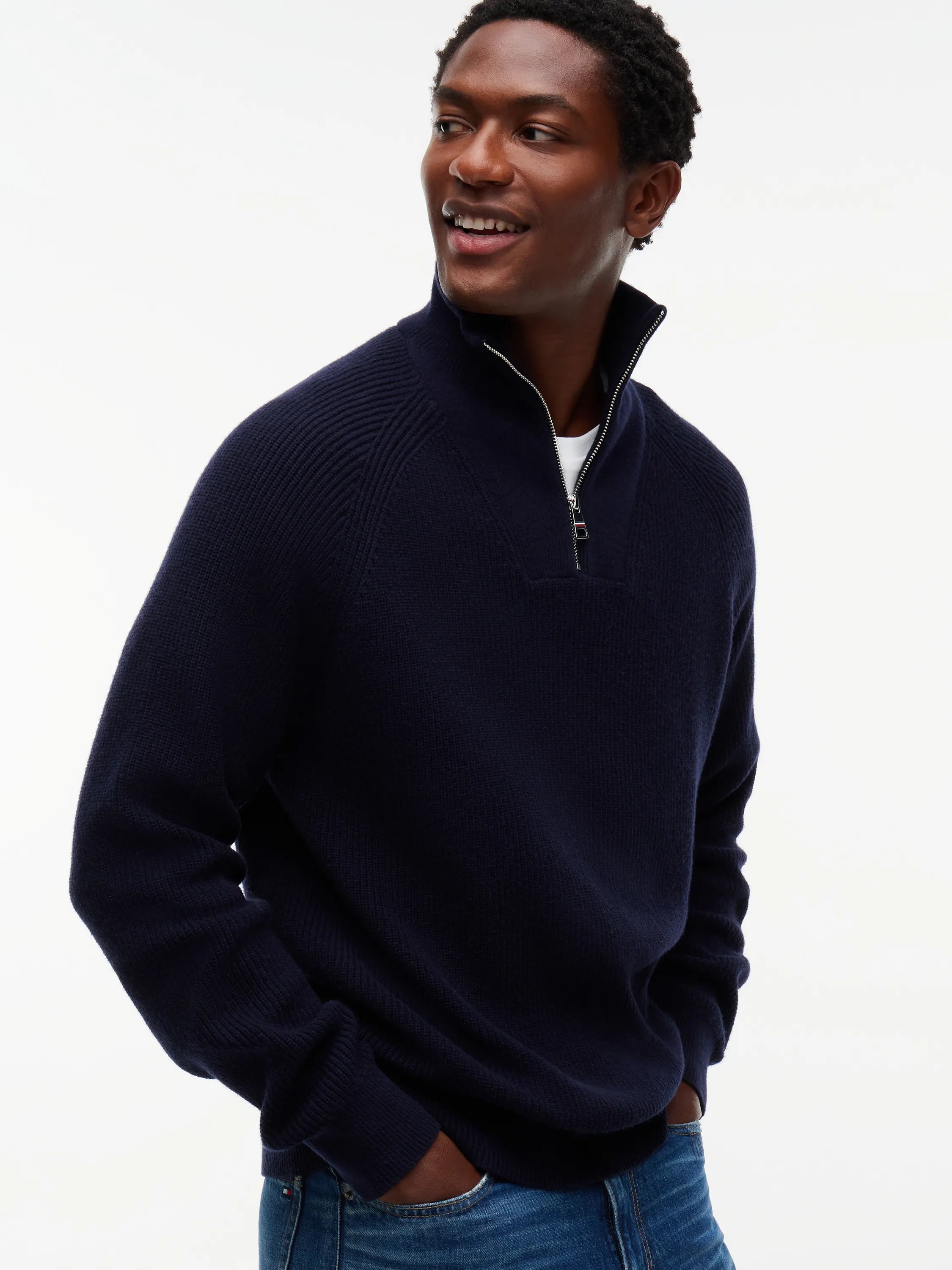 Strickpullover mit Quarter Zip