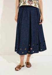 Jeansrock Midi aus Baumwolle