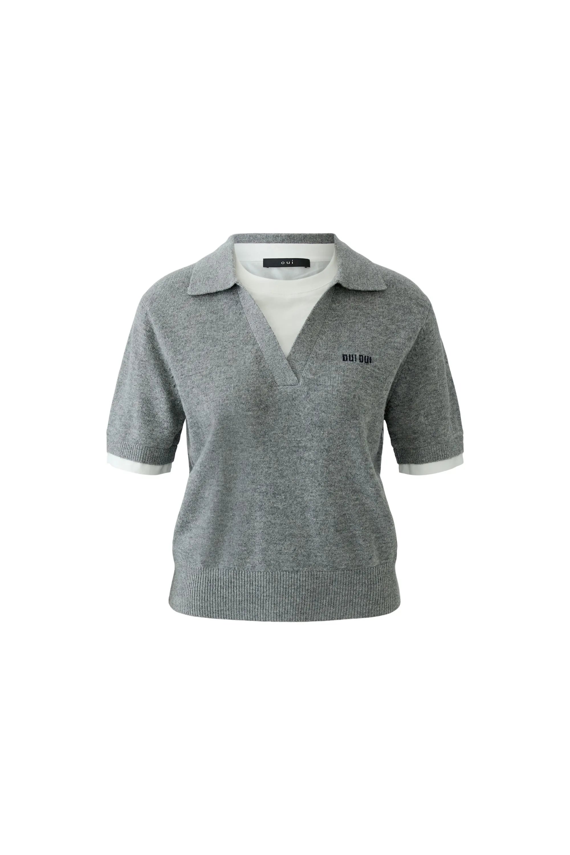 Strick-Poloshirt aus Wollmix