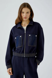 Scuba-Jacke im Blouson Stil