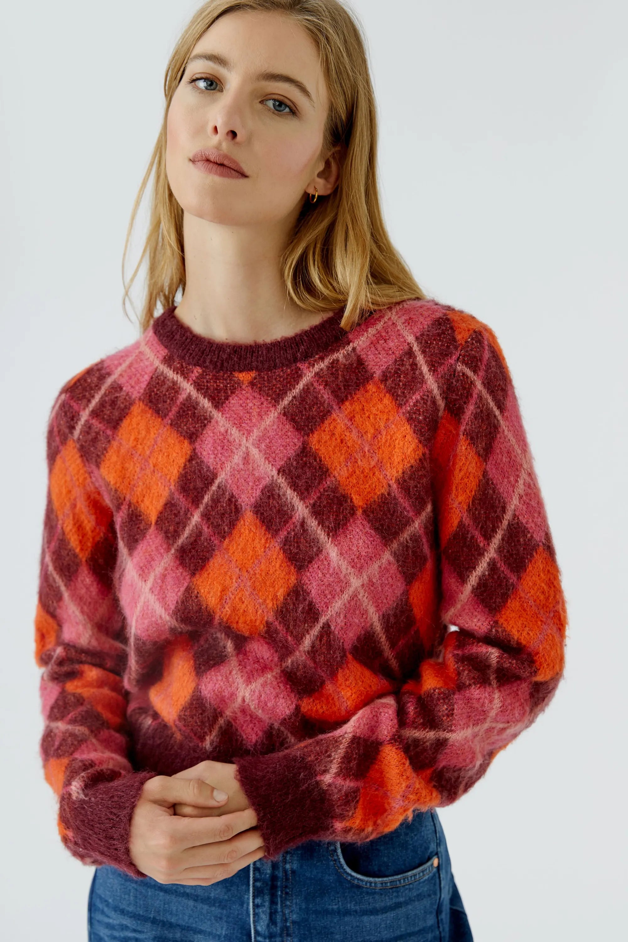 Strickpullover mit Rautenmuster