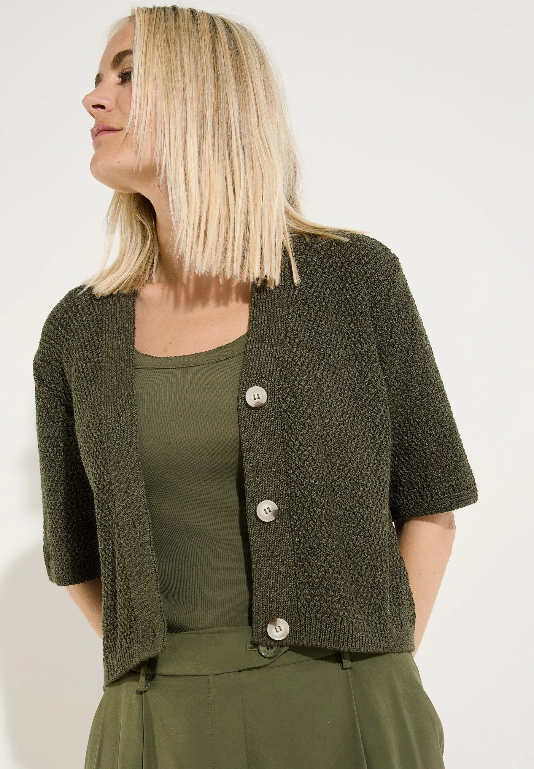Strick-Cardigan Boxy Fit