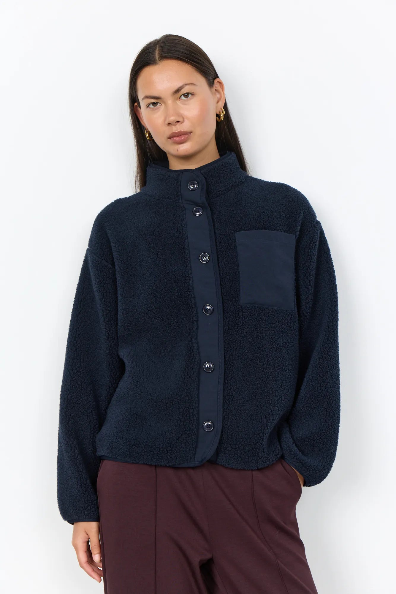 Teddyjacke mit Stehkragen