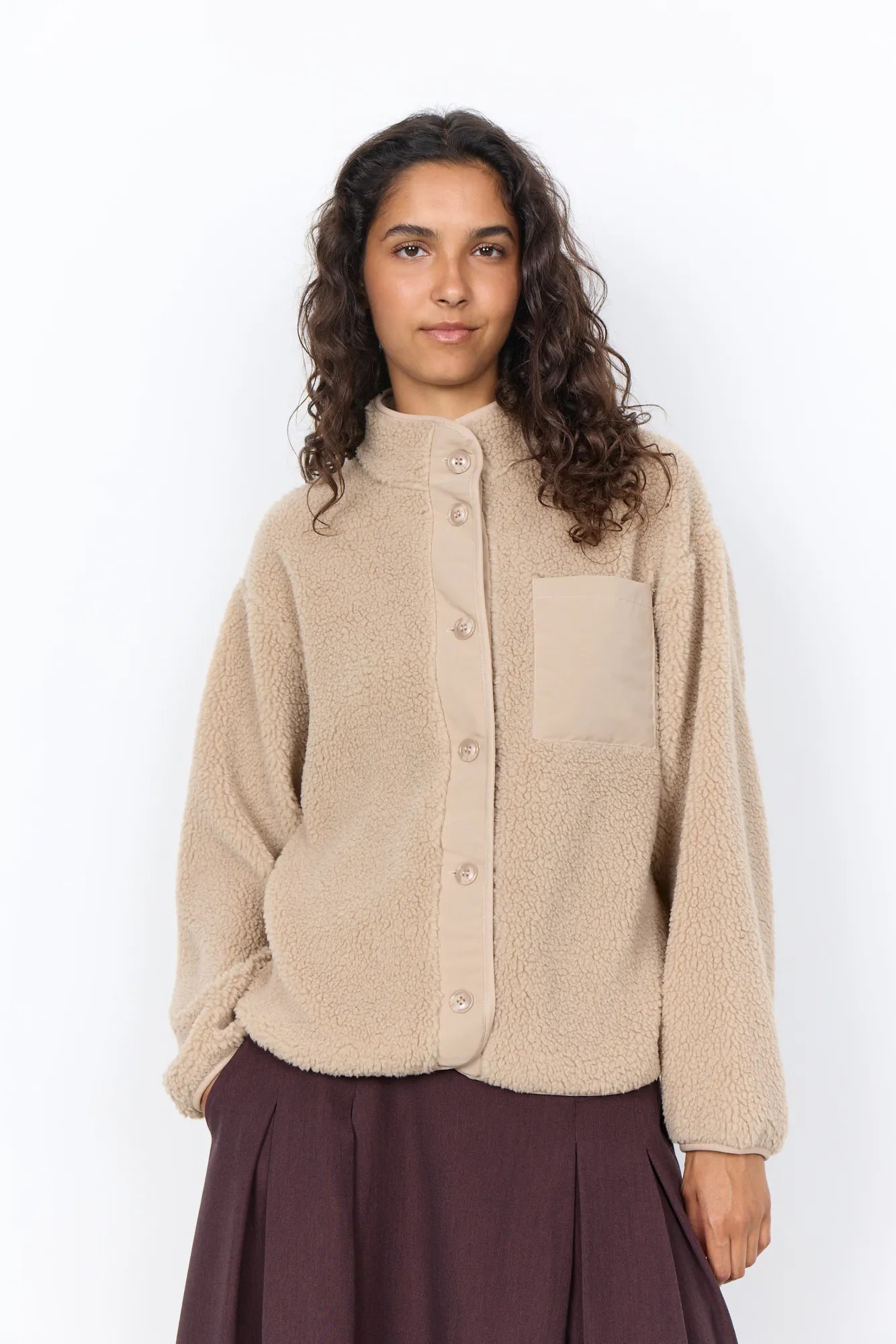 Teddyjacke mit Stehkragen