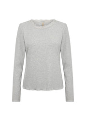 Ripp-Langarmshirt aus Baumwollmix