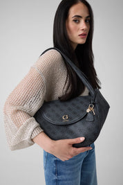Schultertasche mit Logoprint