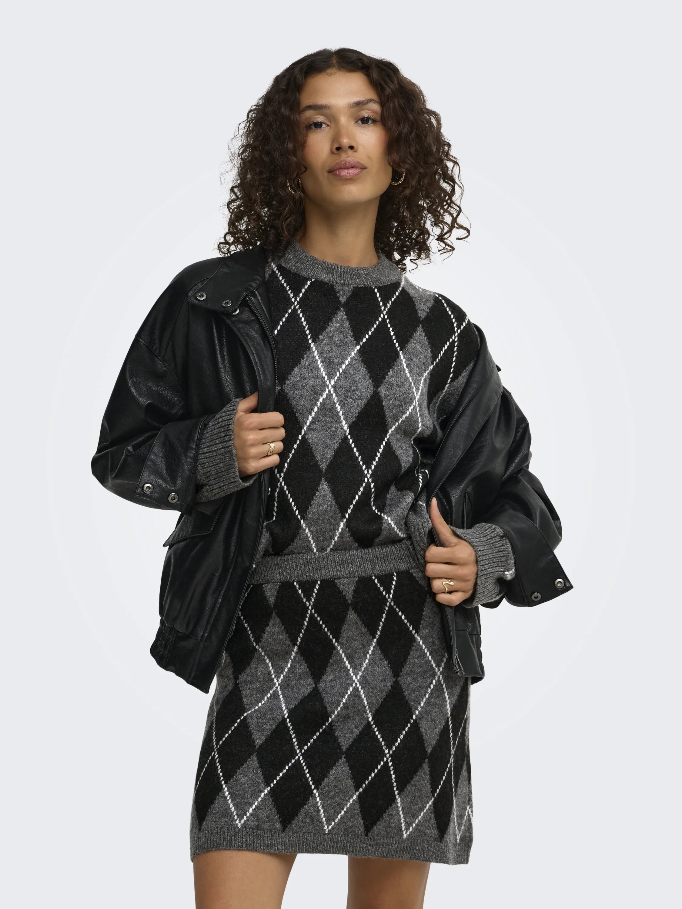 Strickpullover JDYBIANKA mit Argyle-Muster