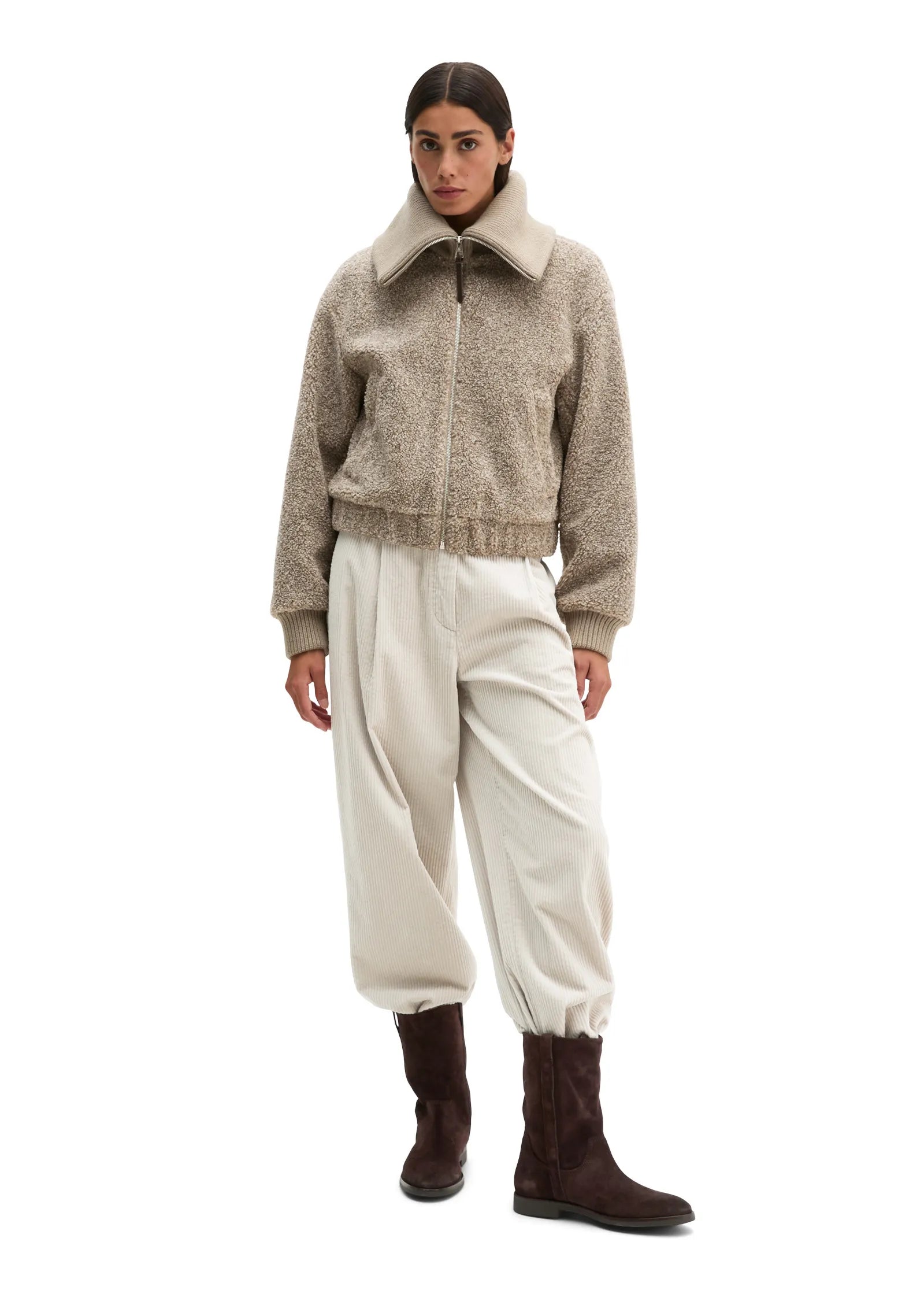 Teddyjacke mit aufliegendem Kragen