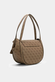 Schultertasche mit Logoprint