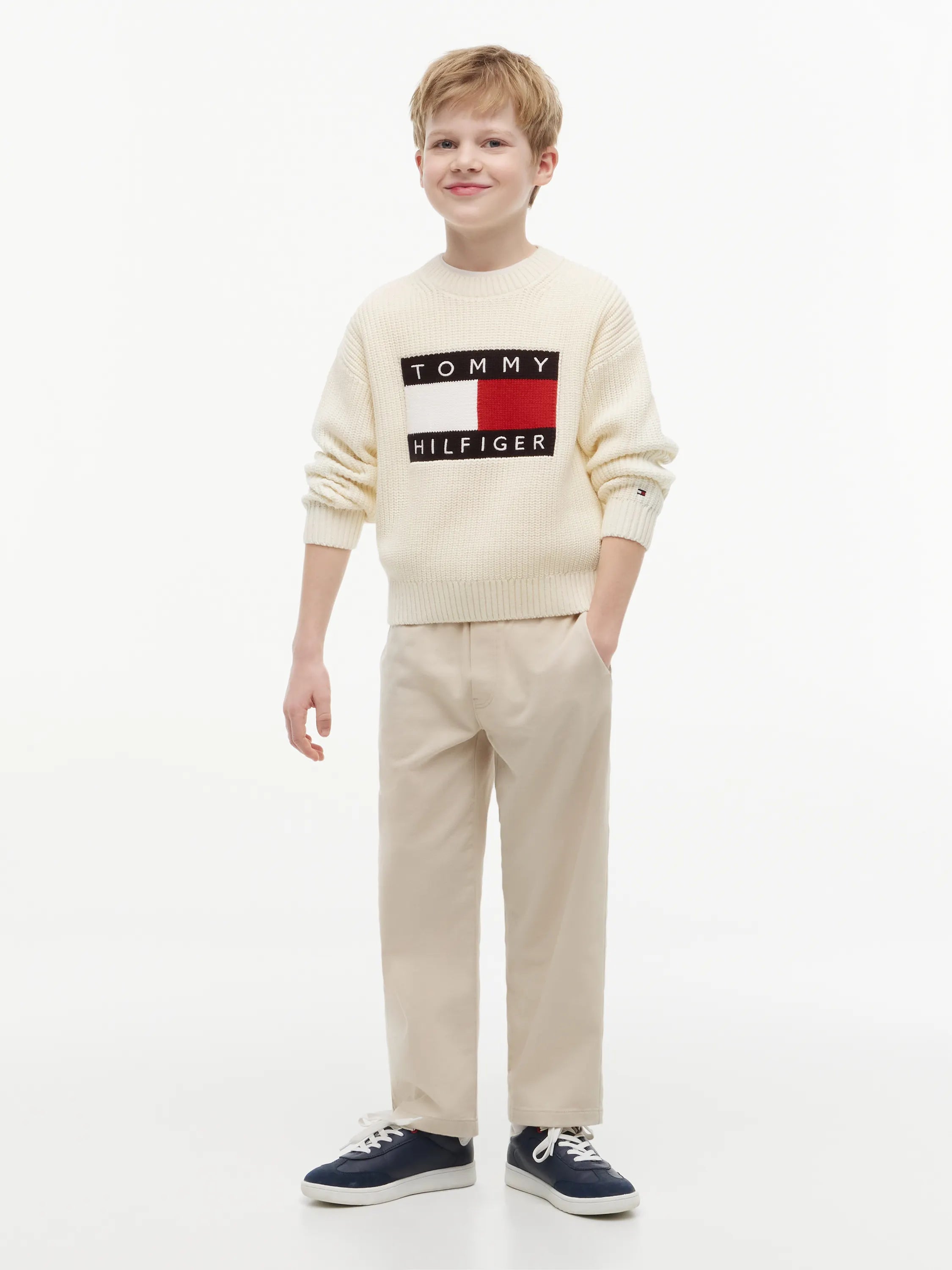 Strickshirt mit Logoprint
