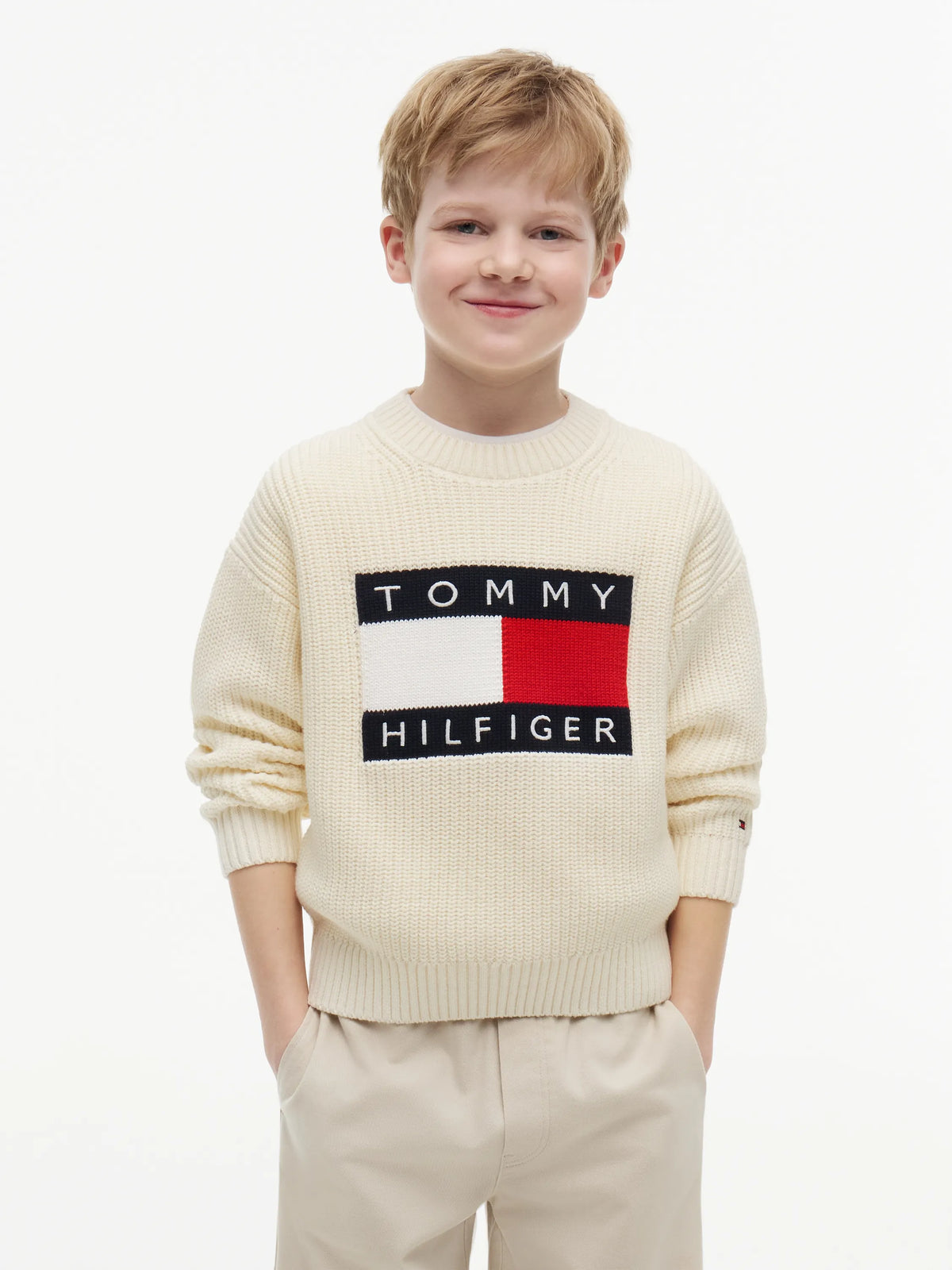 Strickshirt mit Logoprint