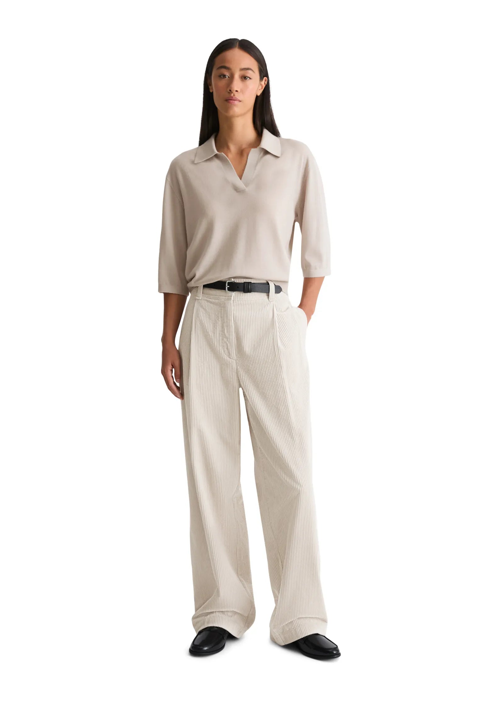 Strick-Poloshirt Loose Fit