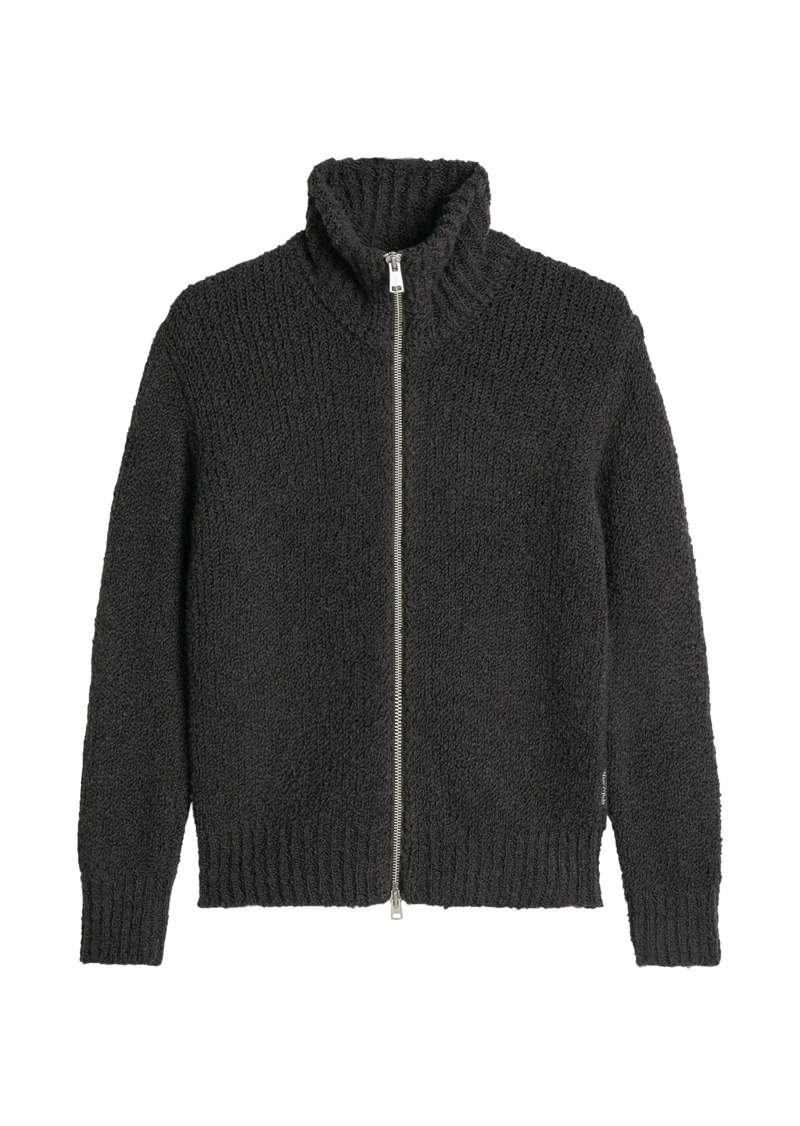 Bouclé-Strickjacke aus Schurwoll-Mix