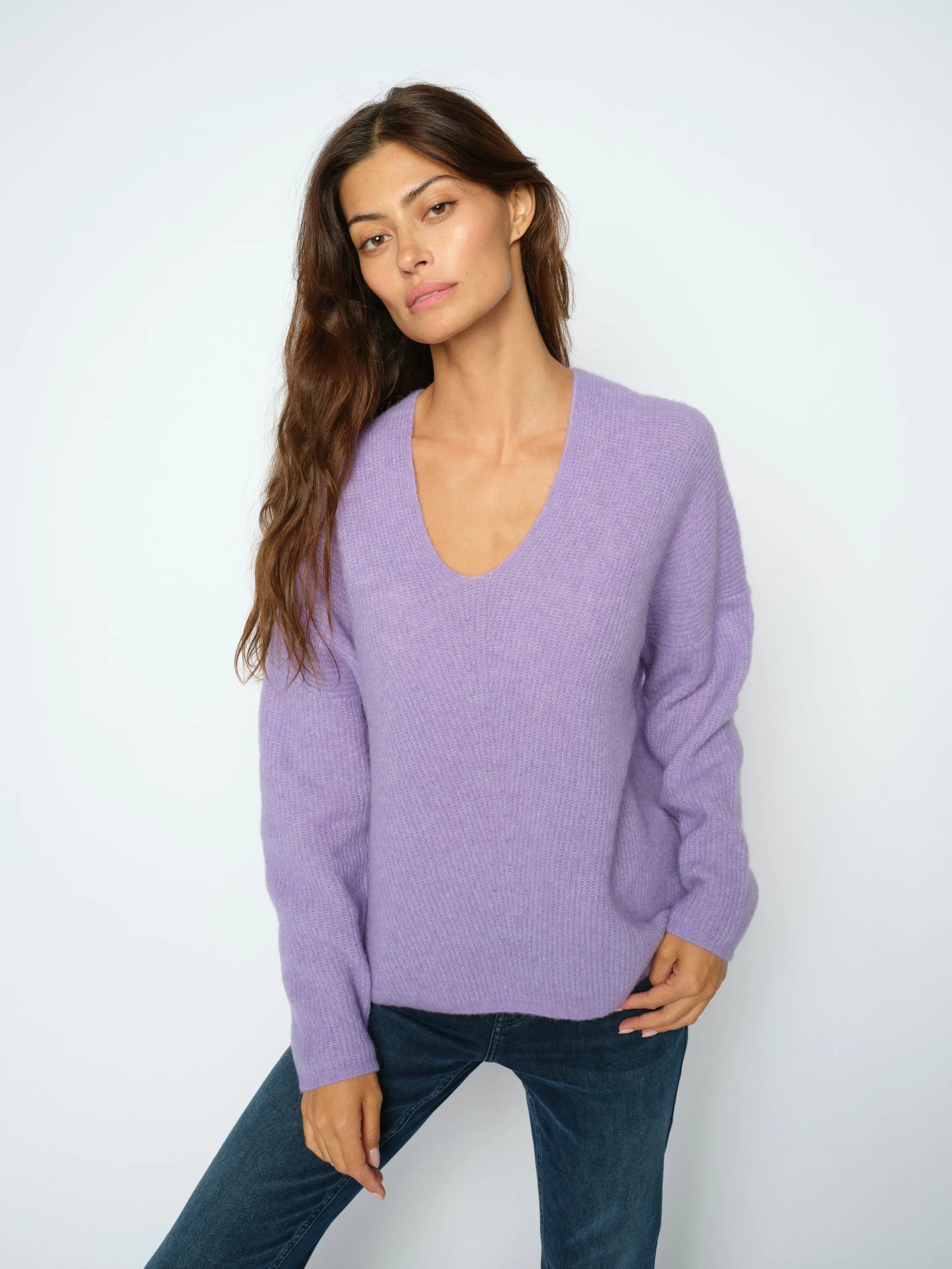 Strickpullover mit V-Ausschnitt