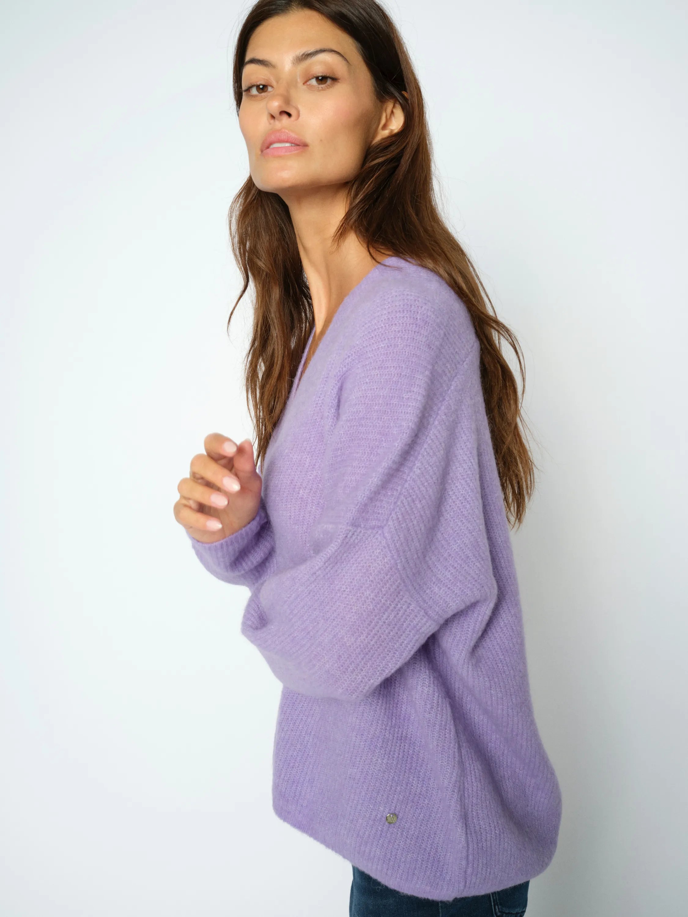Strickpullover mit V-Ausschnitt