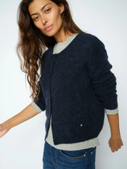 Strickcardigan aus Alpaka-, Wollmix