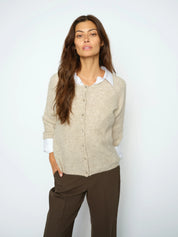 Strickcardigan aus Alpaka-, Wollmix