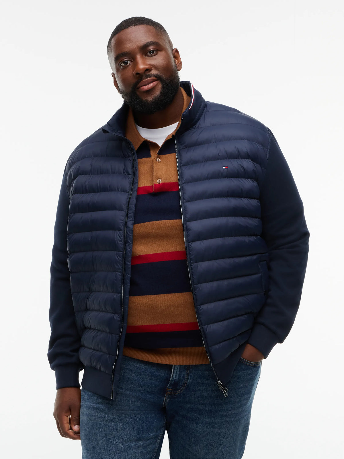 Hybrid-Steppjacke mit Stehkragen