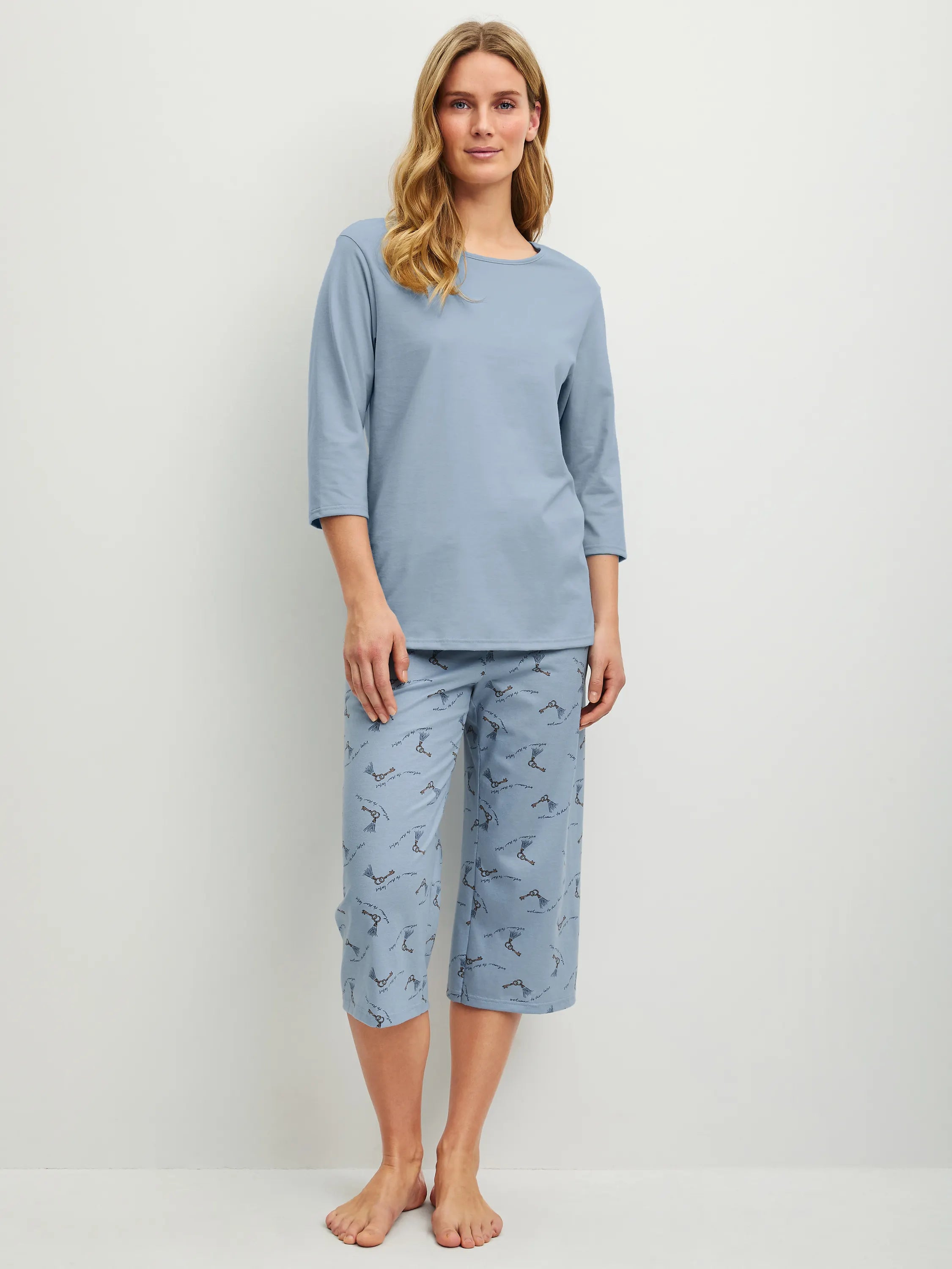 Schlafanzug mit 3/4-Hose