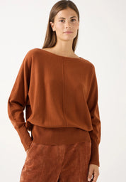 Feinstrickpullover mit Fledermausärmeln