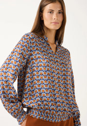 Satinbluse mit Print