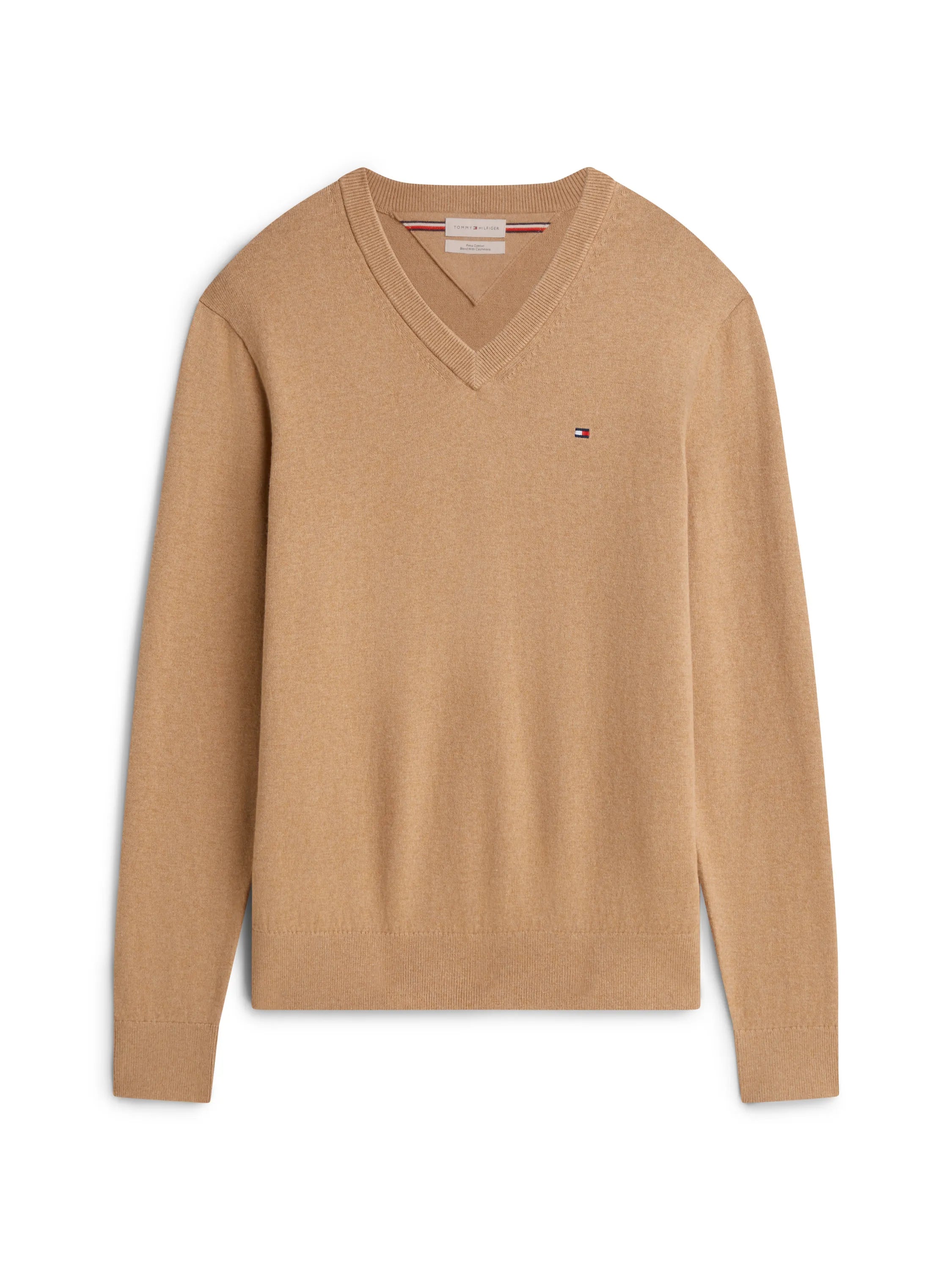 Feiner Strickpullover mit V-Ausschnitt