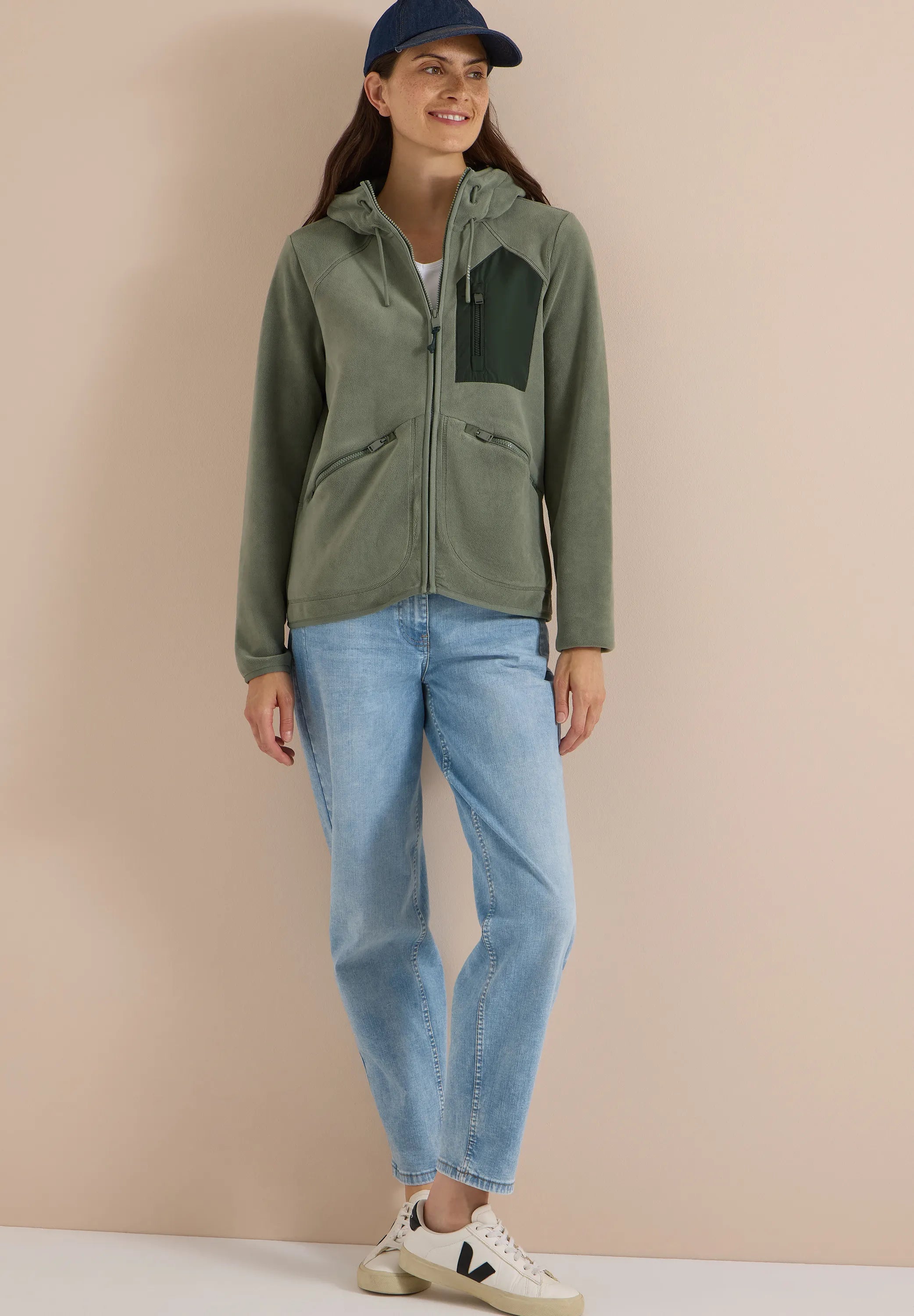 Fleecejacke mit Kapuze