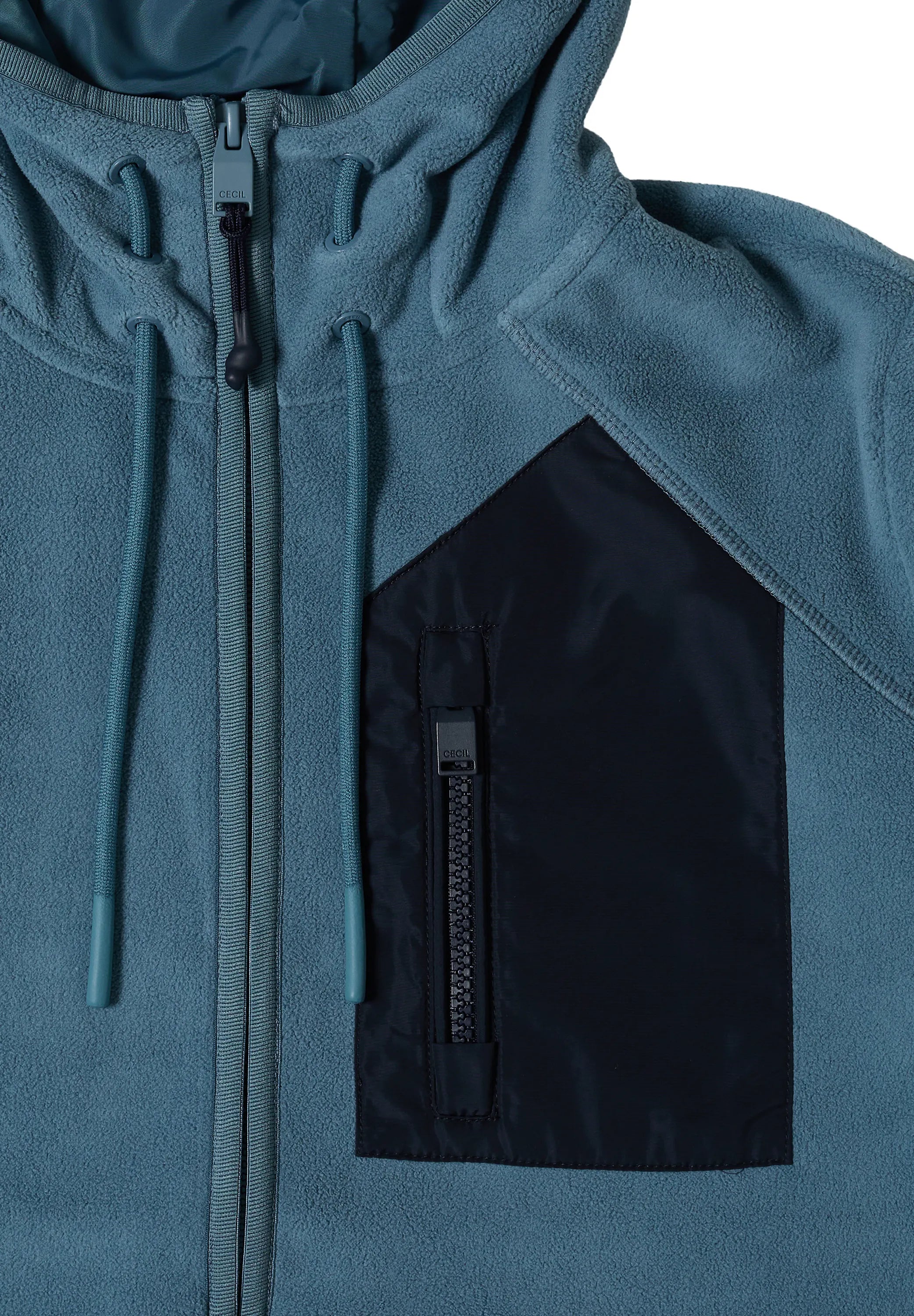 Fleecejacke mit Kapuze
