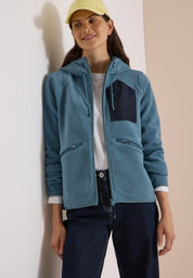 Fleecejacke mit Kapuze