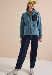Fleecejacke mit Kapuze
