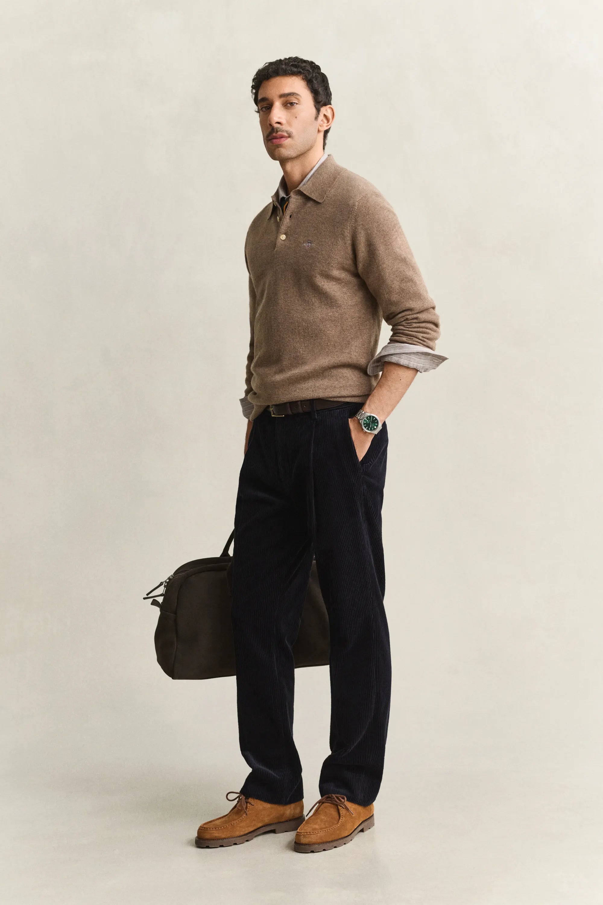 Strickpoloshirt aus Wolle