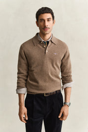 Strickpoloshirt aus Wolle