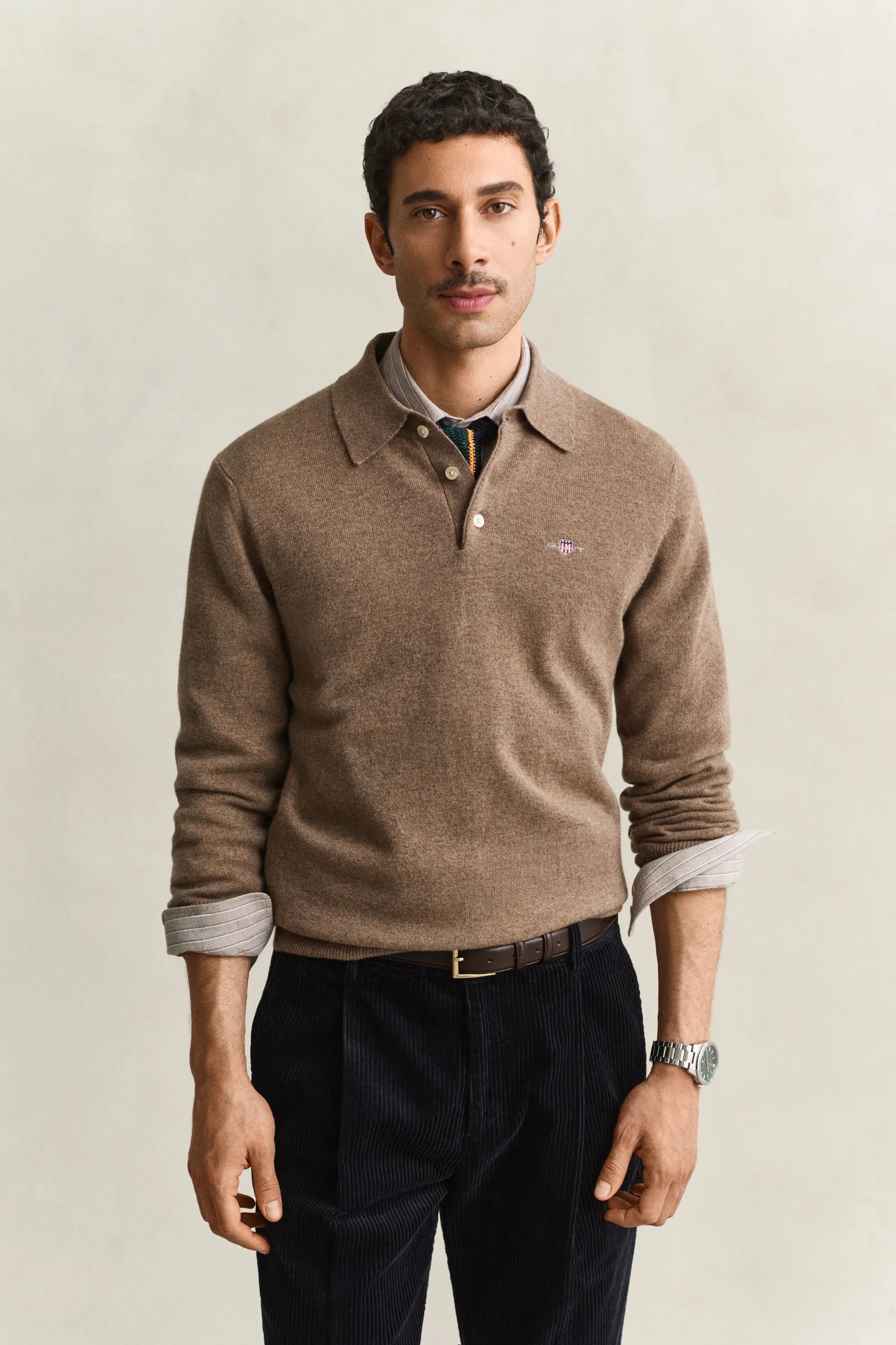 Strickpoloshirt aus Wolle